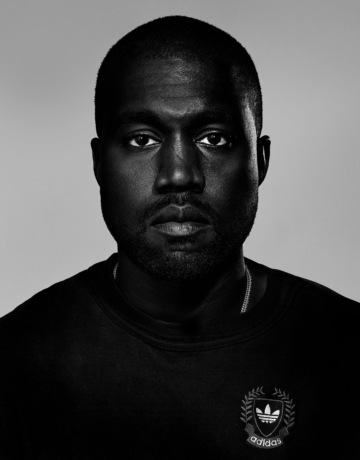 kanye west face black and white