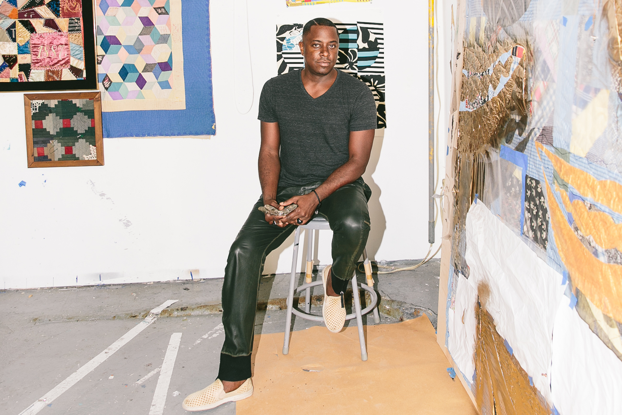 Sanford Biggers Reconstructs American History With Scraps of Fabric